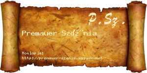 Premauer Szénia névjegykártya